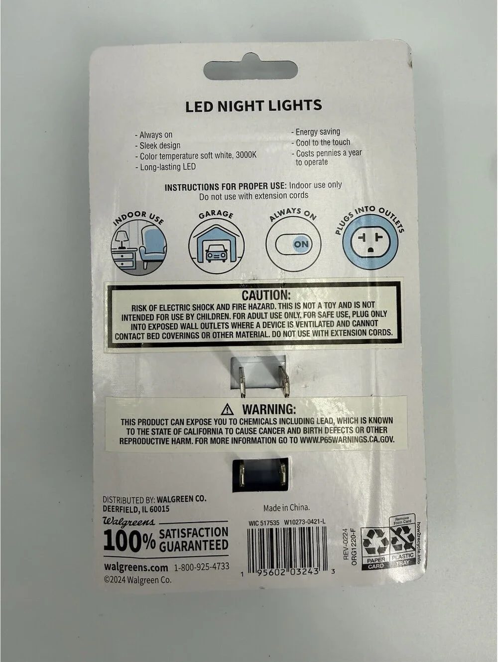 4 X (2) Packs LED Night Lights Plug-in Cool to touch Soft White 3000k NEW Packs